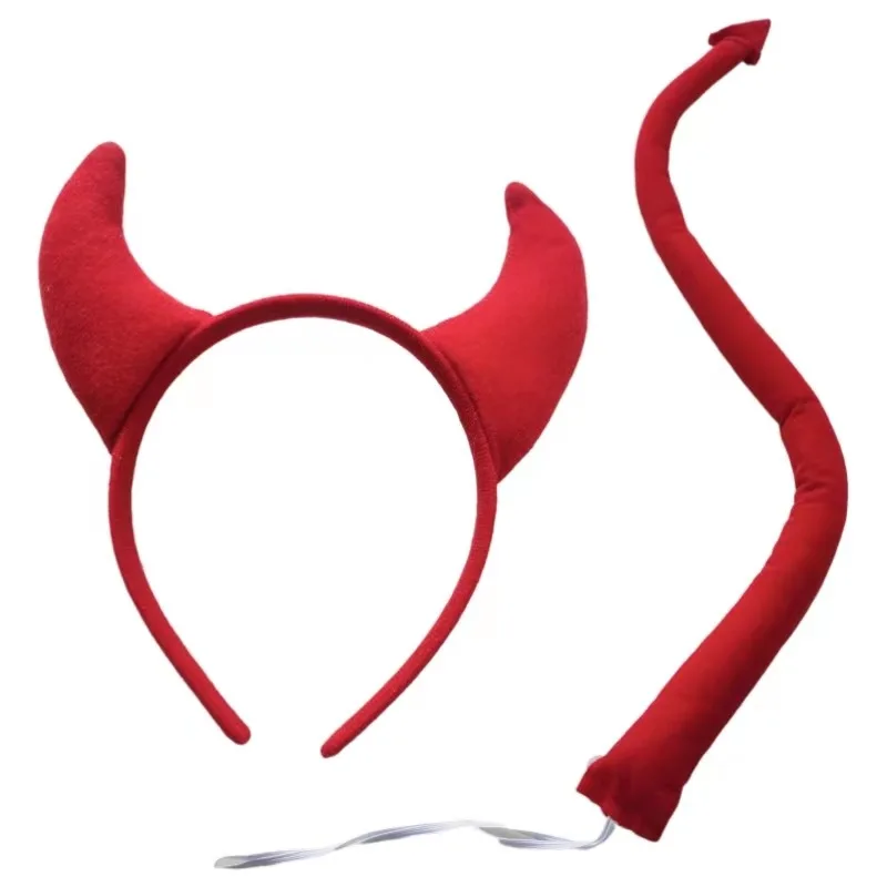 Cosplay Prop Bow - Bando setan setan hitam merah telinga