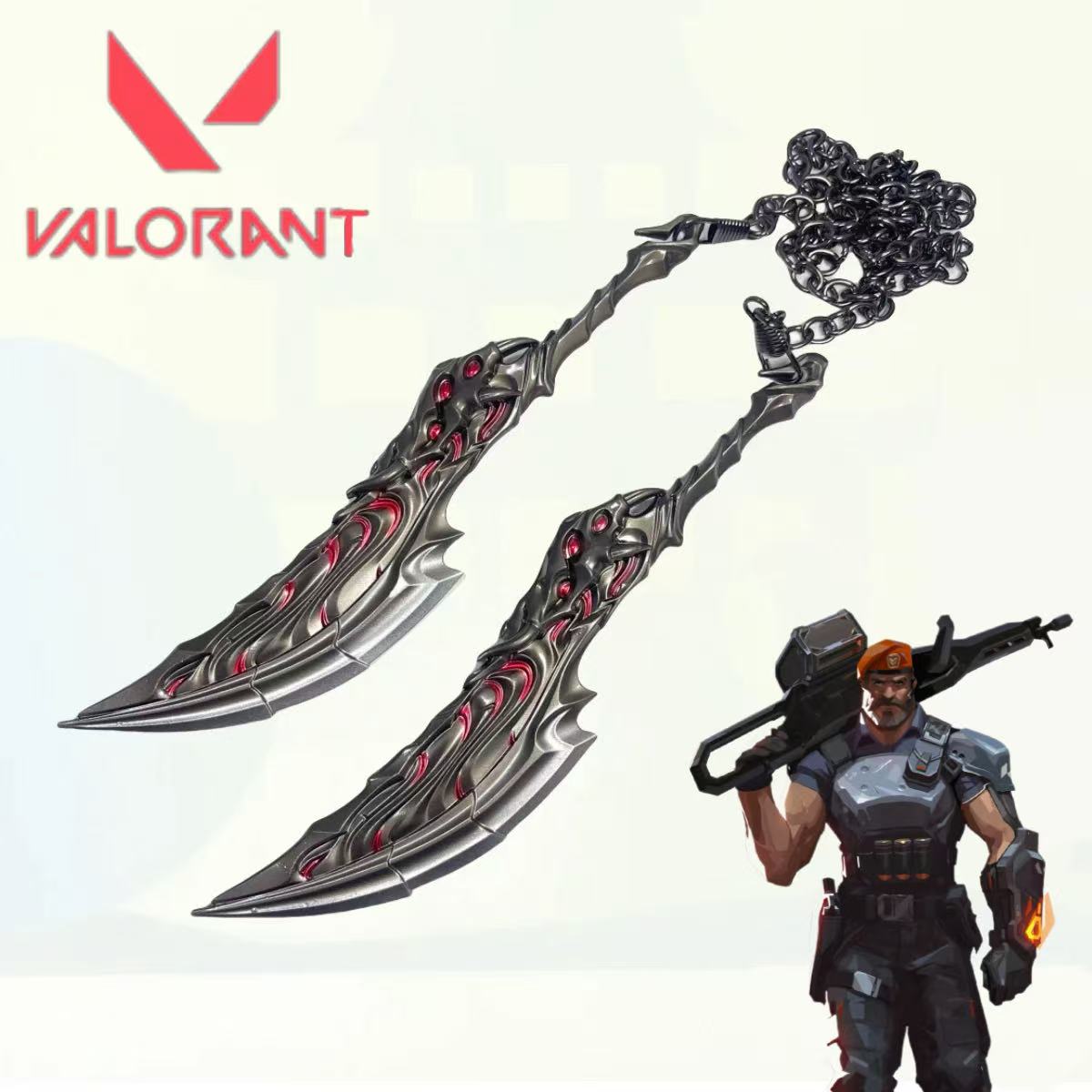 Cosplay Flame Prop - Pedang Katana Logam Valorant Flame 7.1