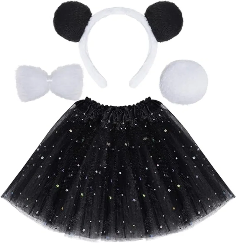 Cosplay Prop Bow - Kostum Panda hitam putih bando telinga