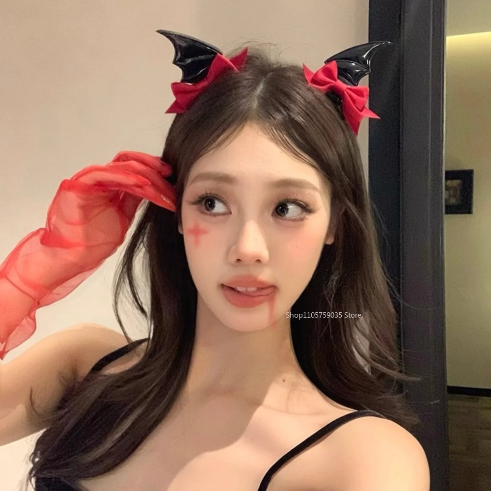 Jepit Rambut Pita Tanduk Iblis - Cosplay Bat Prop ulasan dan harga