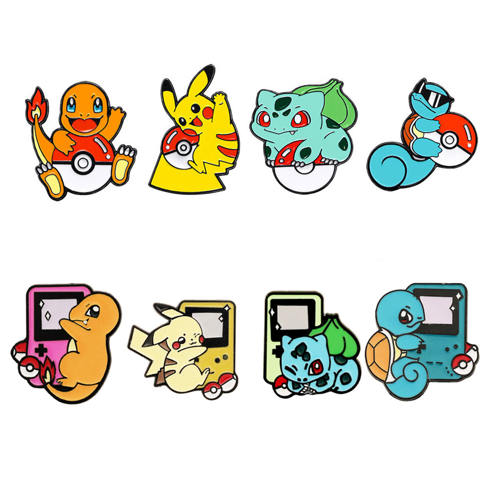 4/8 Buah Set Pin Enamel Karakt - Pokeball Cosplay Prop ulasan dan harga